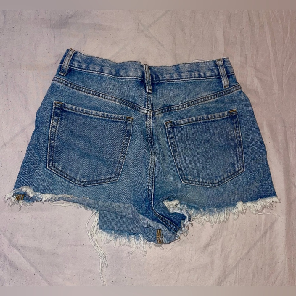 light wash denim shorts